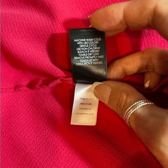 Fuchsia Pink Crepe Tie Front Peplum Jacket, size 5 lightweight, Barbie core - Picture 12 of 13